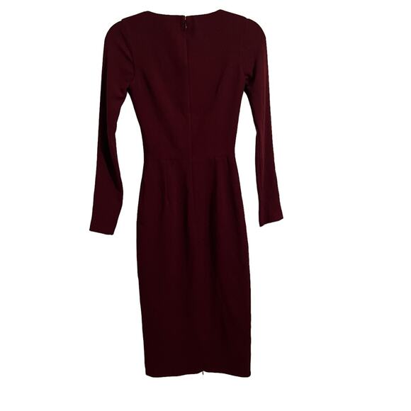 Dress The Population Maroon Sheath Midi Dress Women's Sz XXS New - Picture 4 of 6
